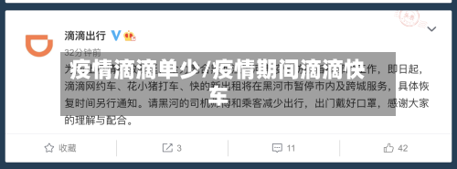 疫情滴滴单少/疫情期间滴滴快车-第2张图片